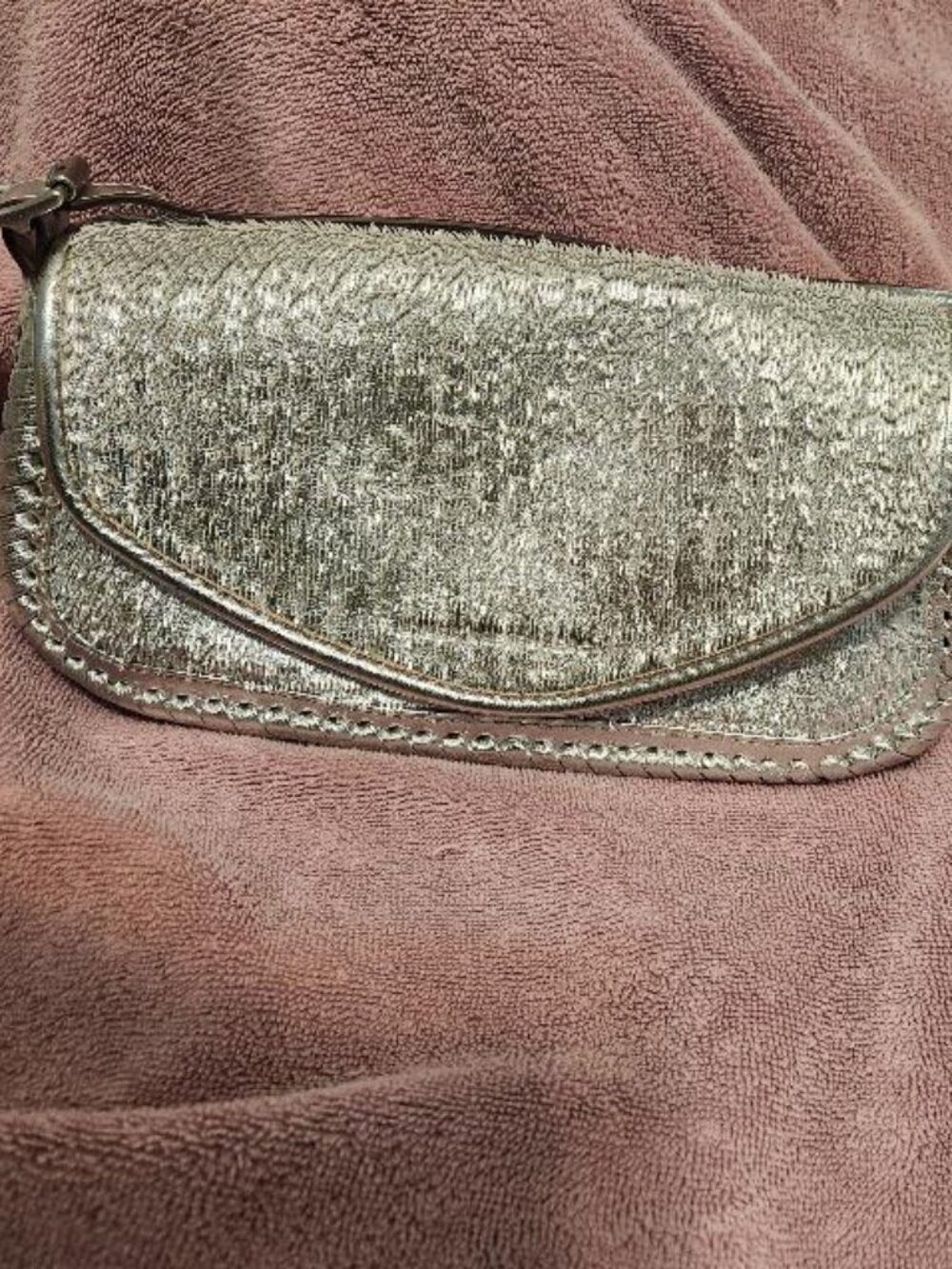 Gorgeous Silver Leather Crossbody Bag